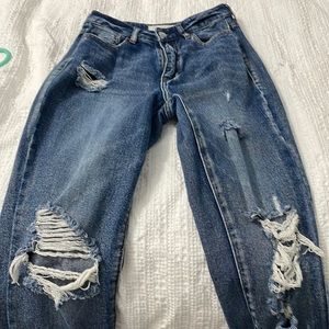 Pacsun mom jean ripped darker wash jean